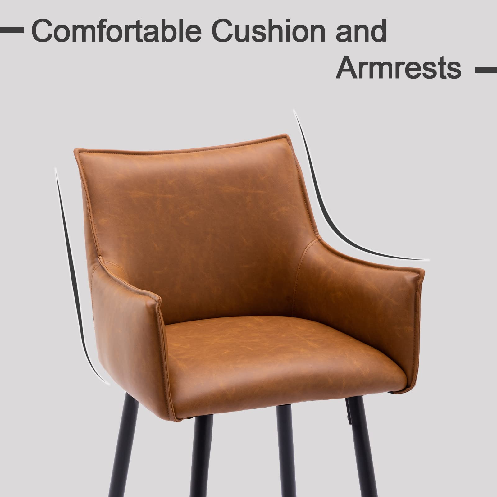Counter Height Bar Stool Set of 2 with Comfy Back