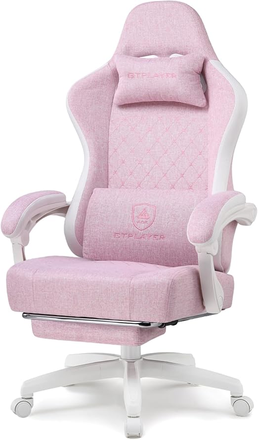 Gaming Chair with Pocket Spring Cushion and Footrest