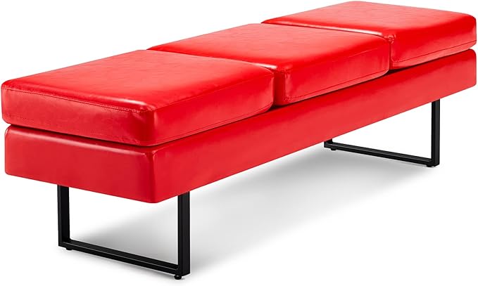 Reception Bench Faux Leather Waiting Room Seating