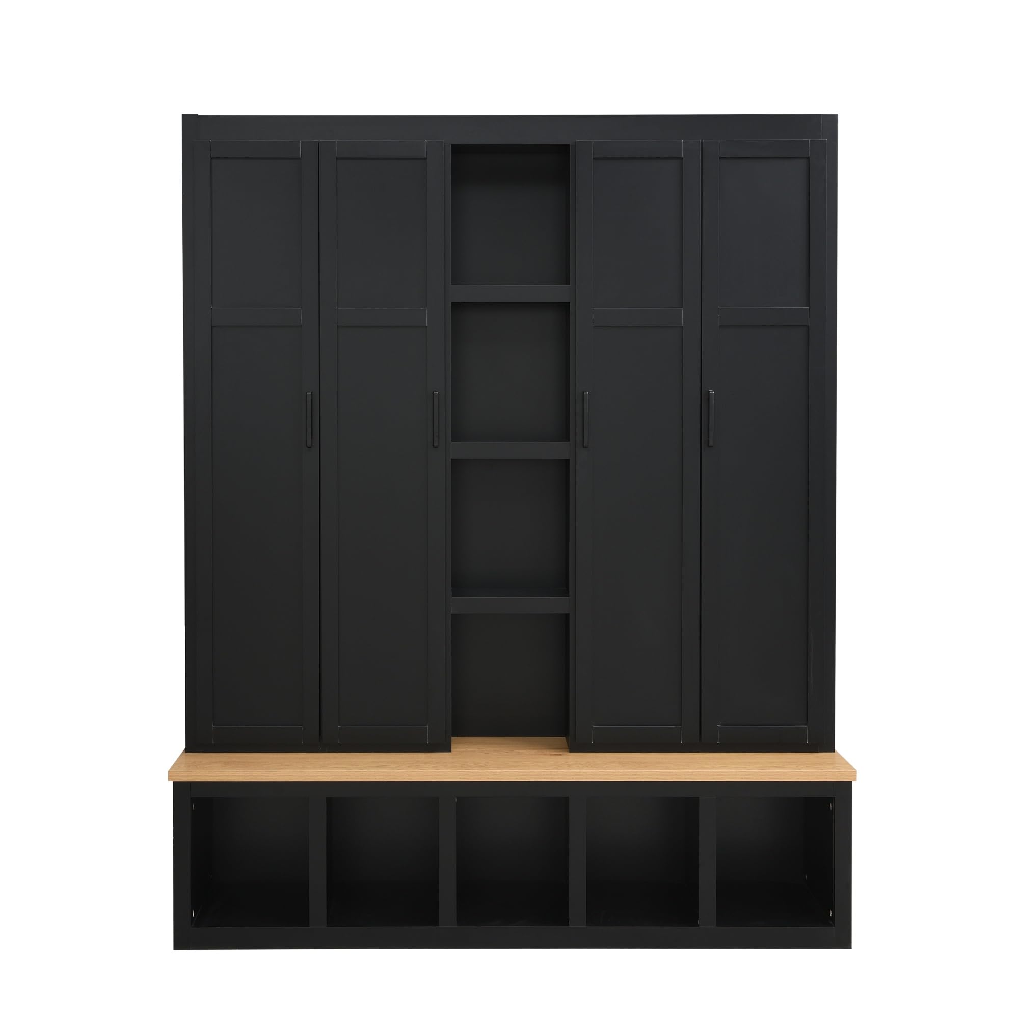 4-in-1 Entryway Hall Tree with Bench and Storage