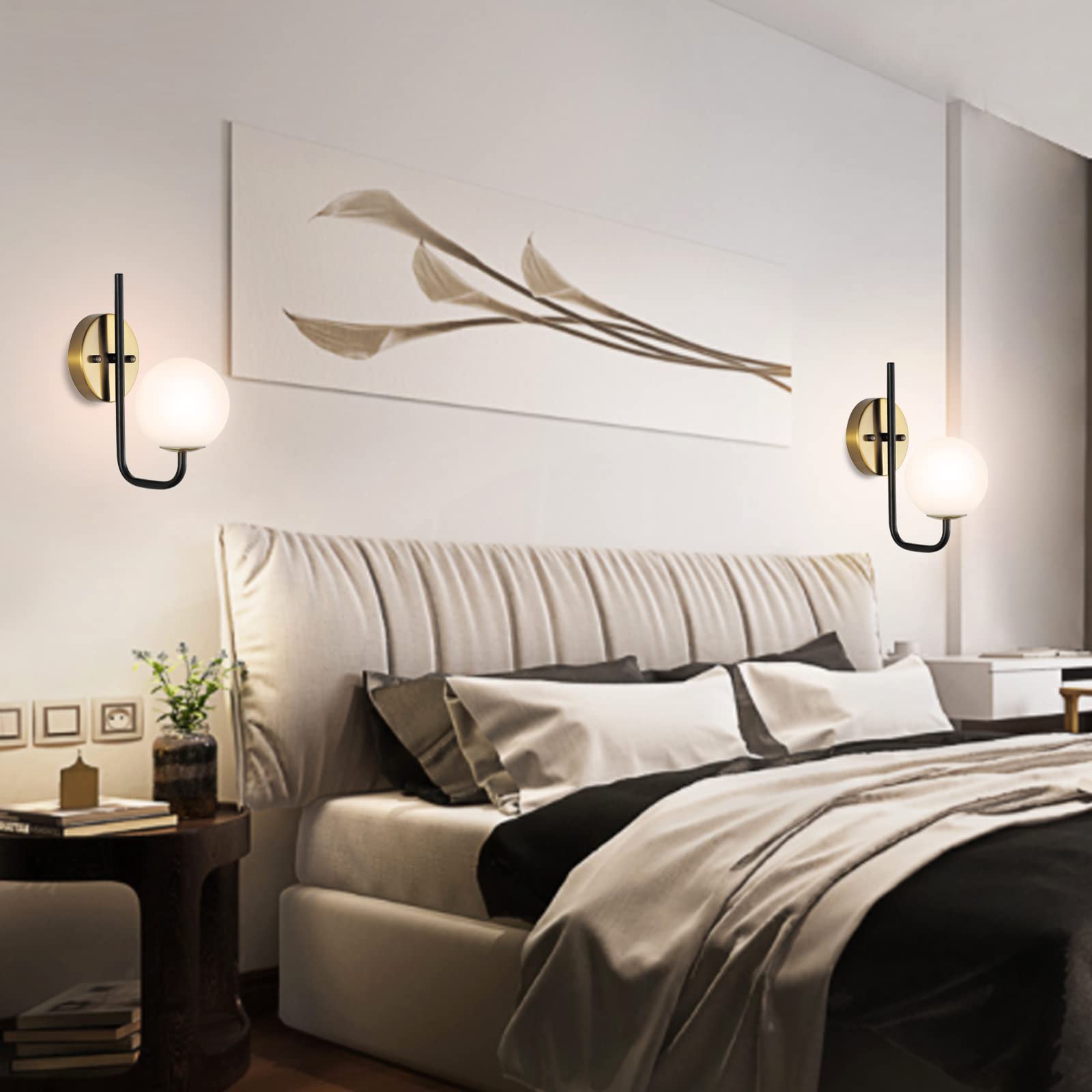 Modern Globe Wall Sconce Set of 2