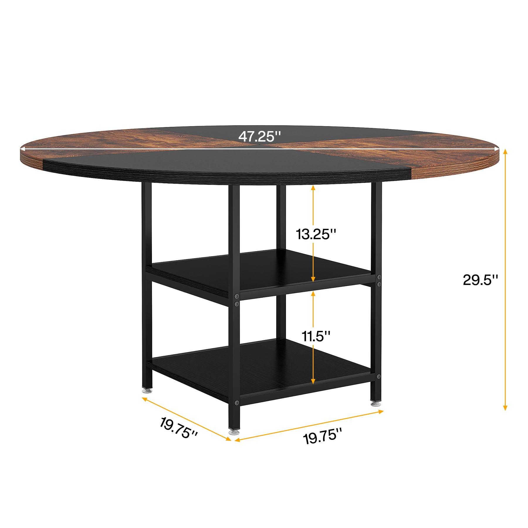 47-Inch Round Conference Table with Storage Shelf