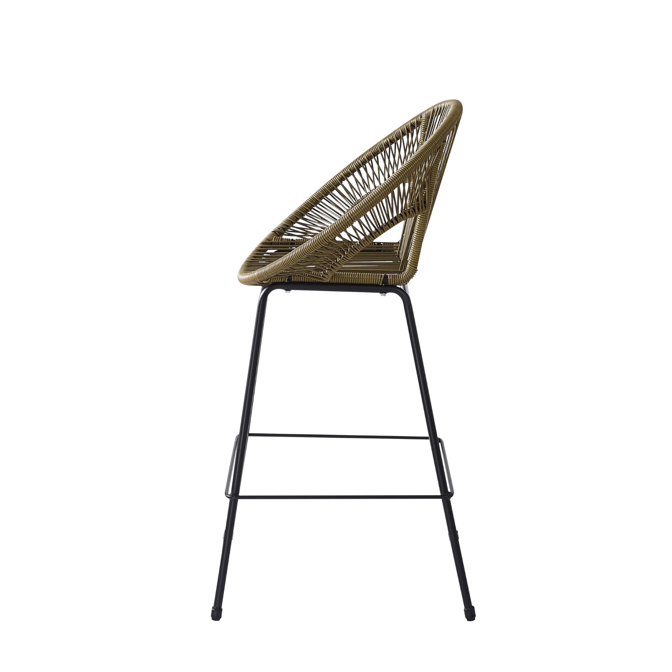 Woven Plastic Wicker Bar Stools Set of 2