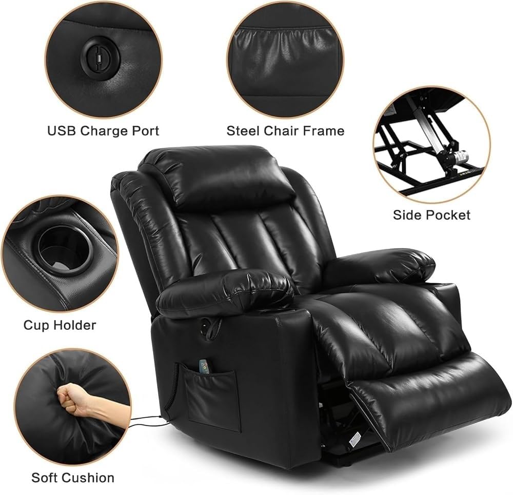 Electric Lift Recliner Chair with Heat and Massage