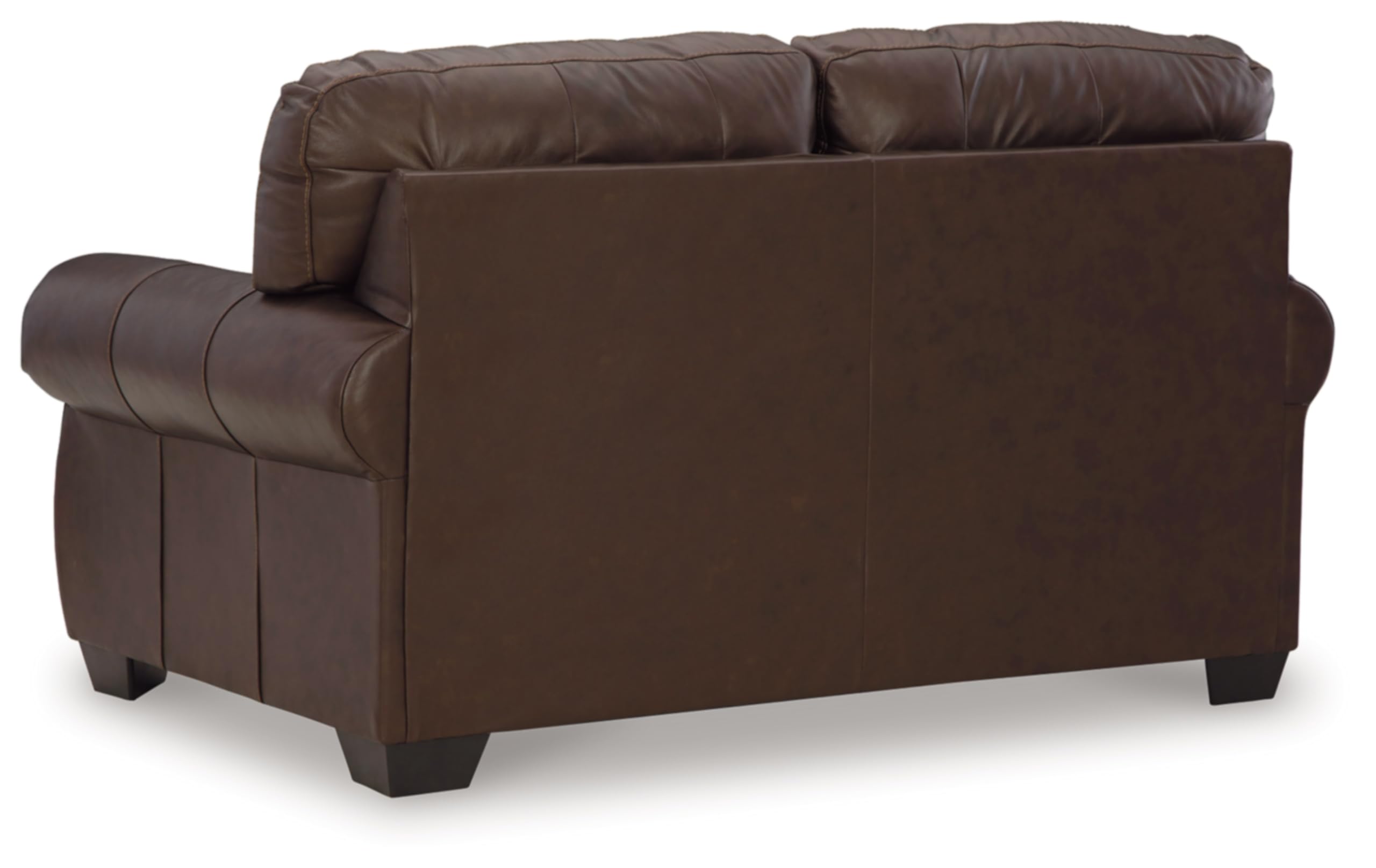 Traditional Leather Loveseat with Nailhead Trim