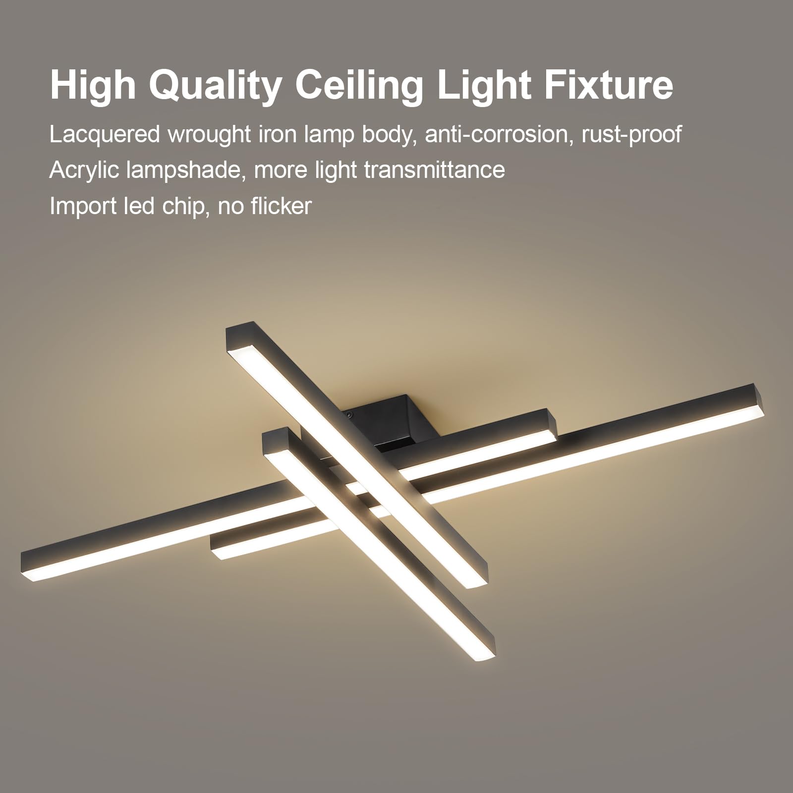 Modern Sputnik Ceiling Light with Remote - 43.3" Dimmable LED Fixture
