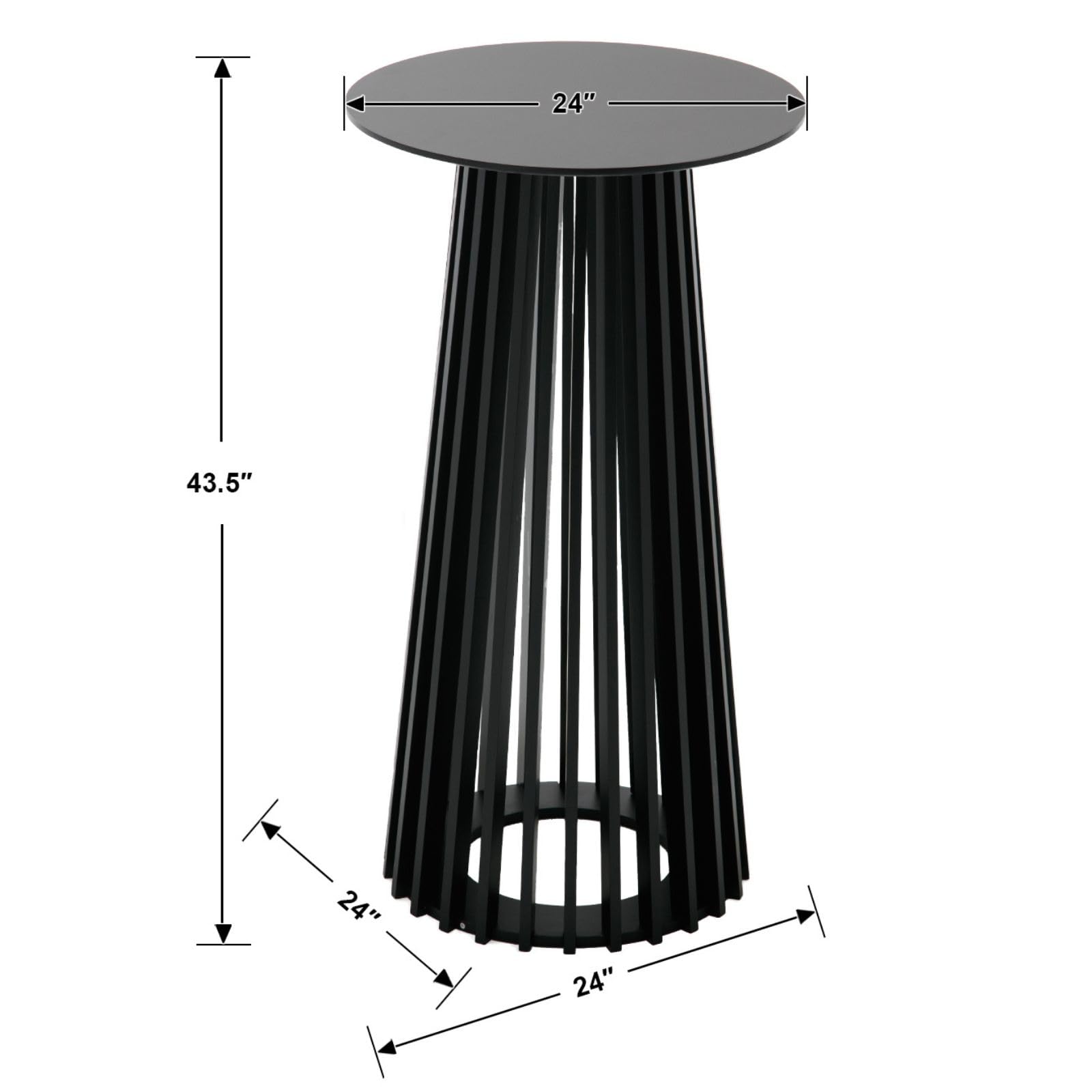 Round Bar Table 43.5" High with Geometric Base
