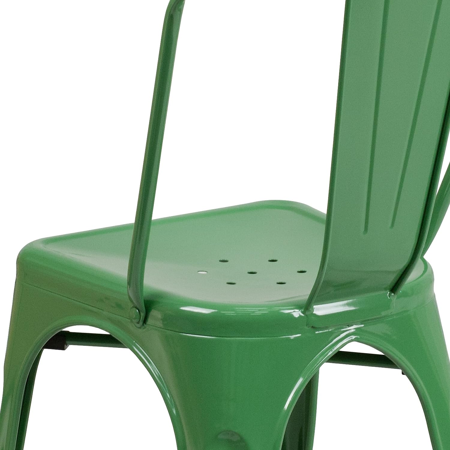 Green Metal Indoor-Outdoor Stackable Chair - 4 Pack
