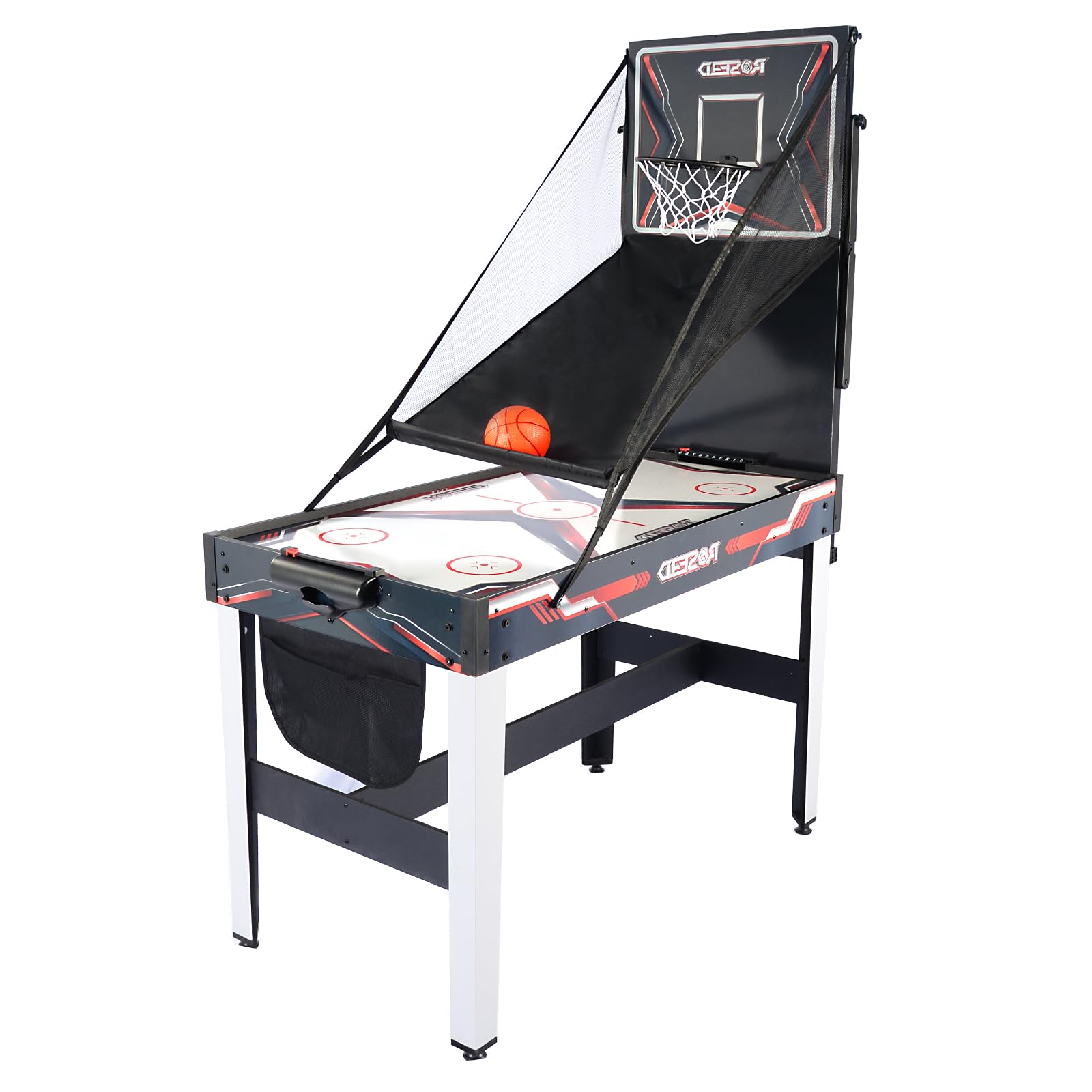 4-in-1 Combo Game Table with Air Hockey, Basketball, Darts & Shooting