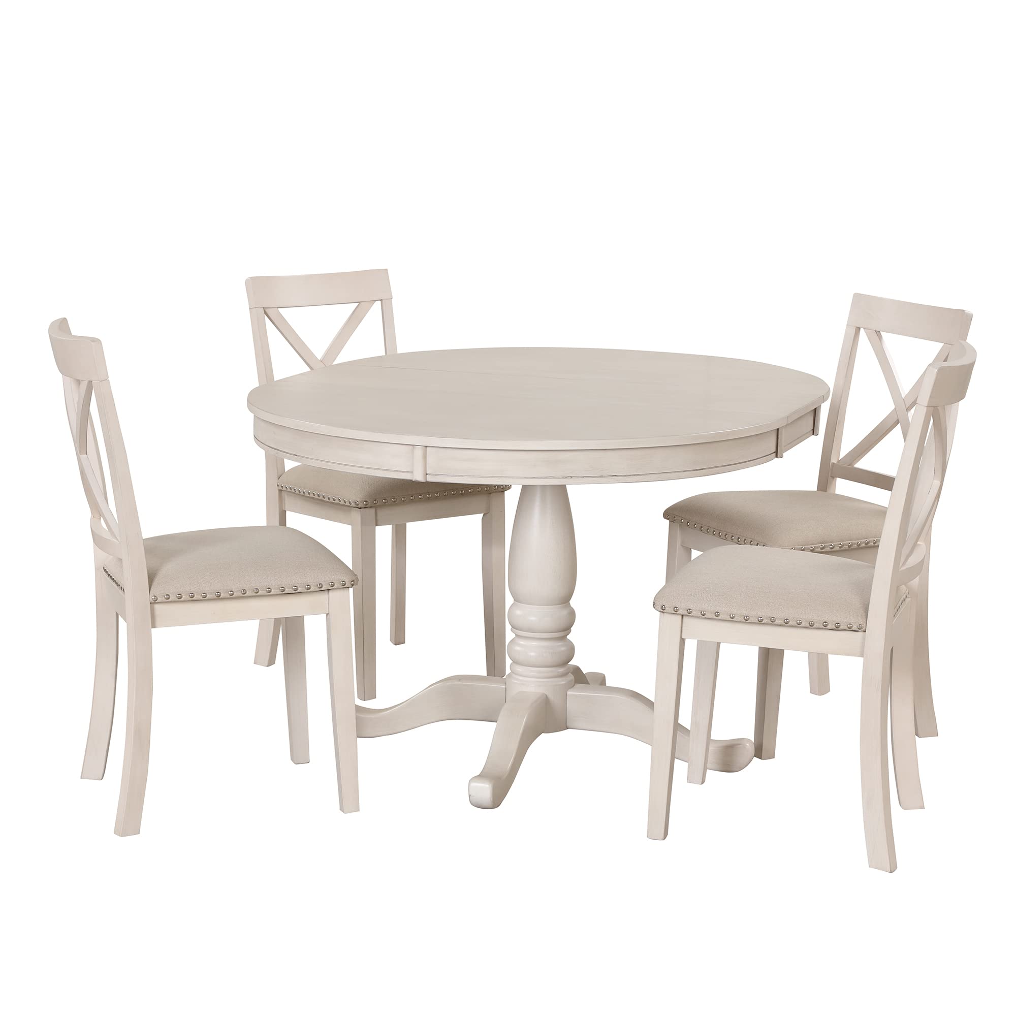 5-Piece Round Dining Table Set with 4 Chairs