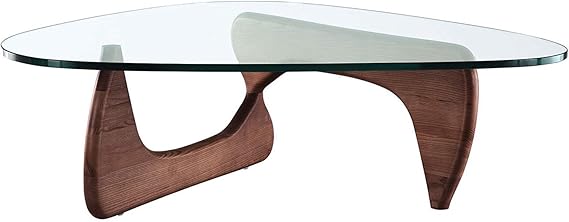 Mid-Century Modern Coffee Table with Glass Top