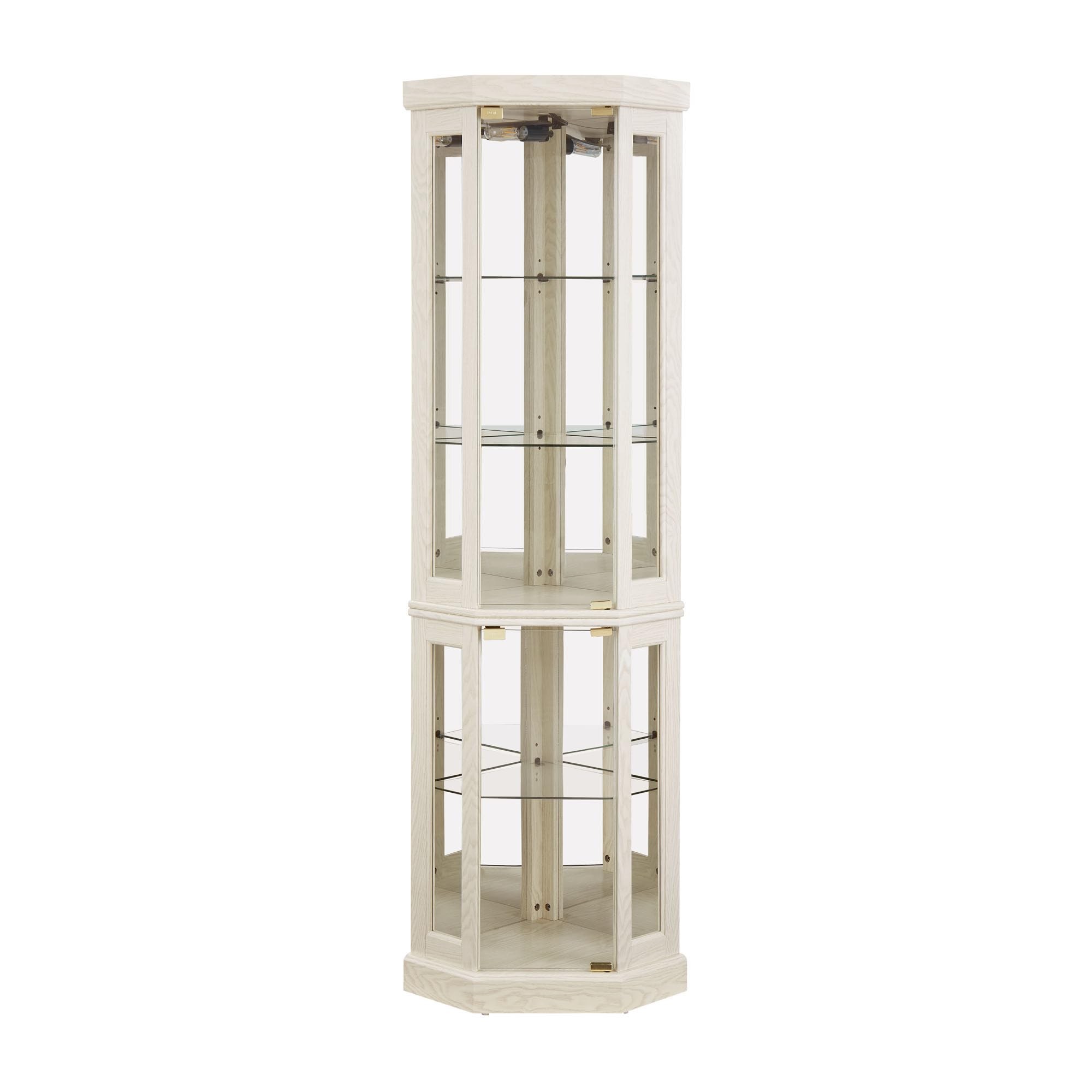 Lighted Glass Curio Cabinet with Adjustable Shelves