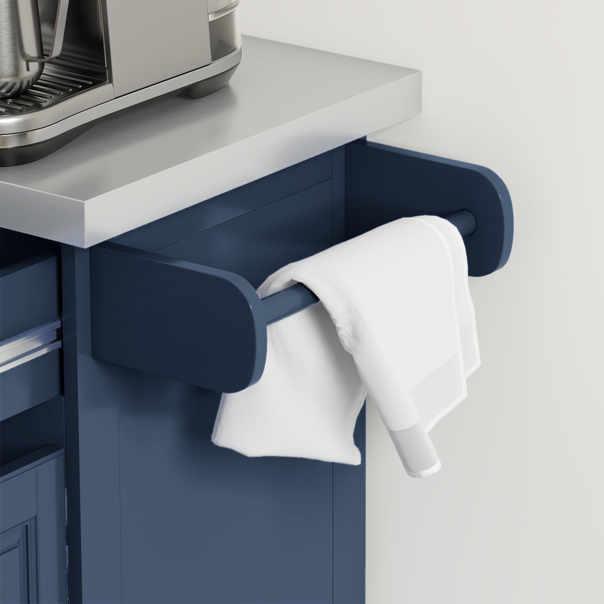 Rolling Kitchen Island Cart with Stainless Steel Top