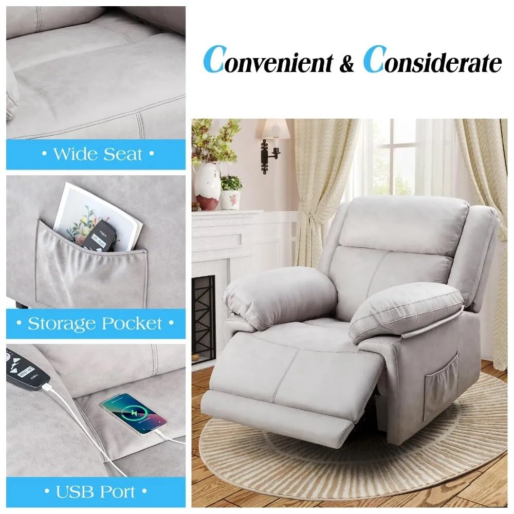 Oversized Electric Power Lift Recliner Chair with Massage and Heat