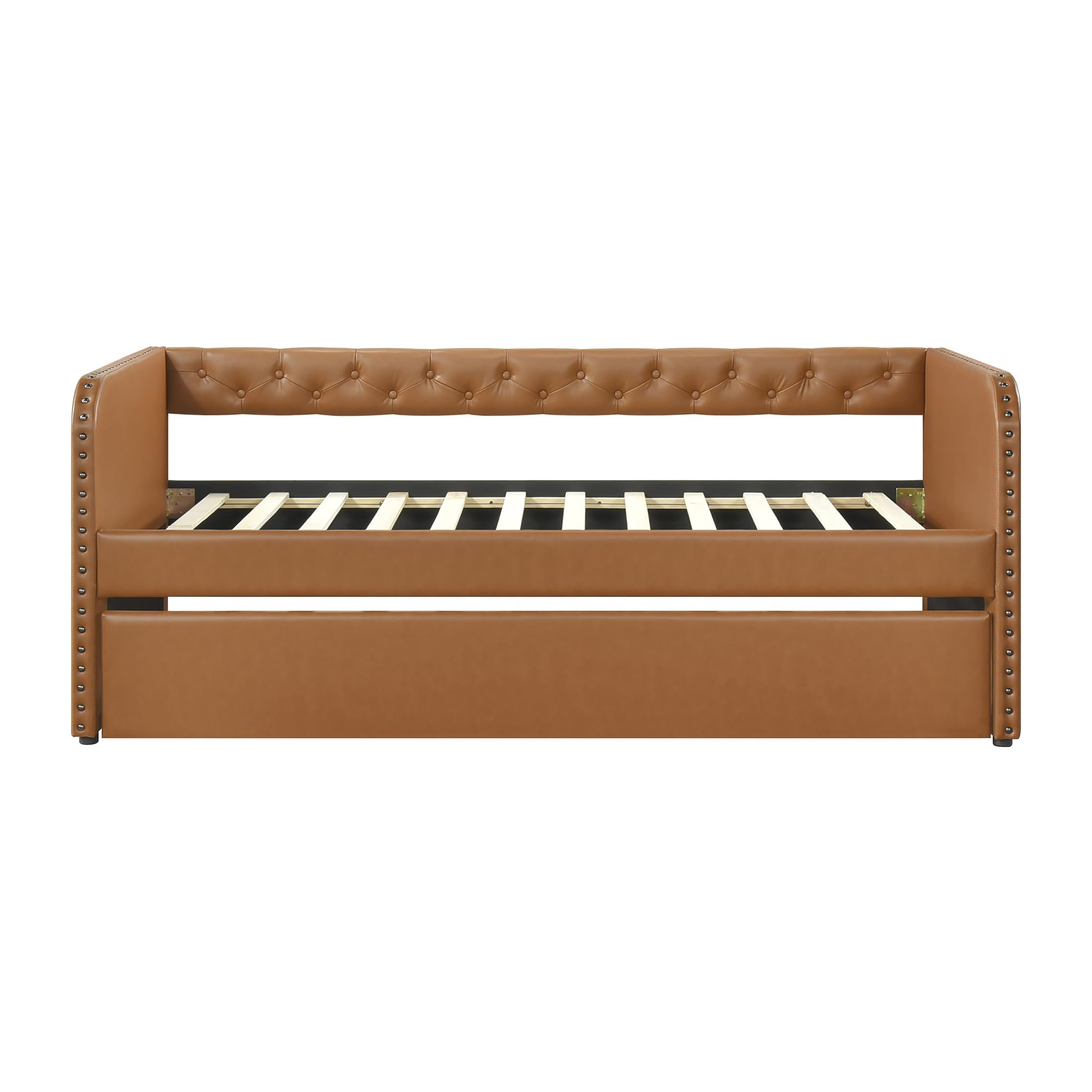 Faux Leather Daybed with Trundle