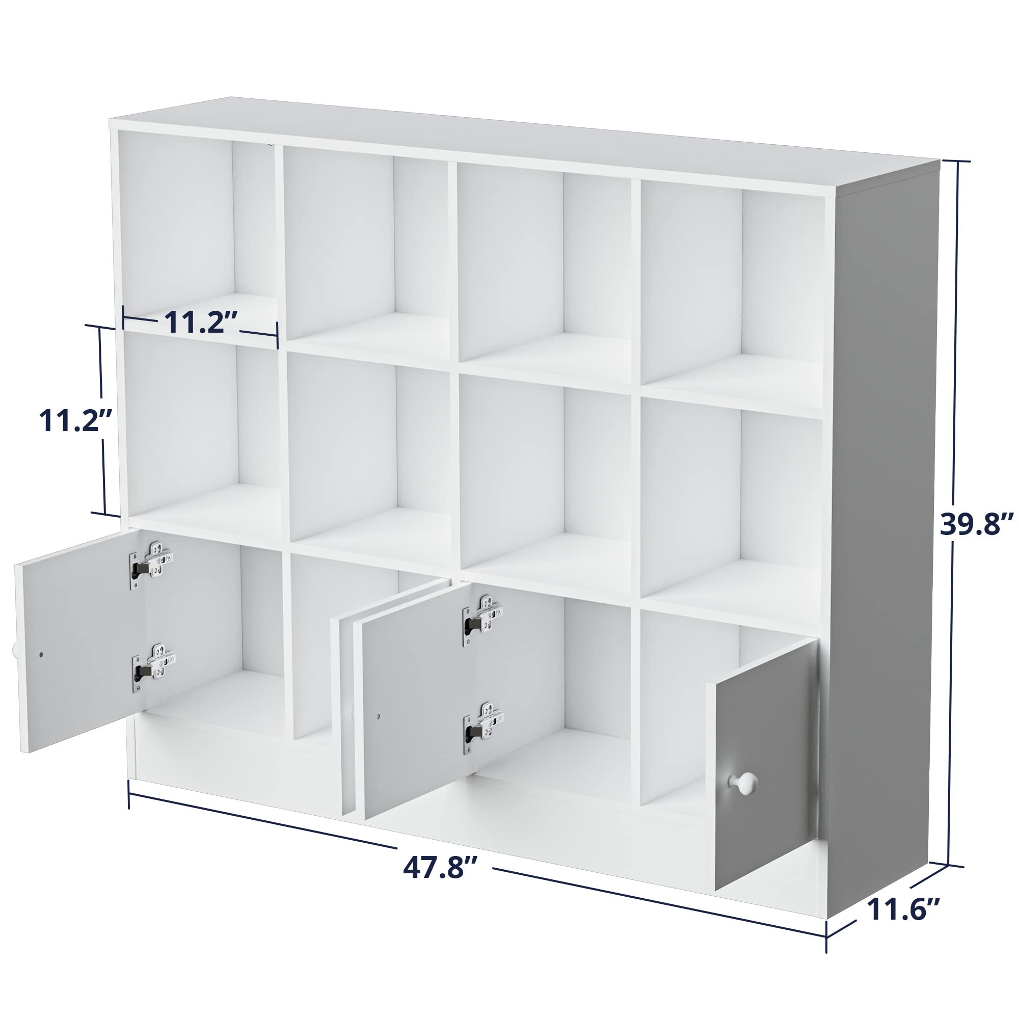 12 Cube Storage Organizer Bookshelf with Doors