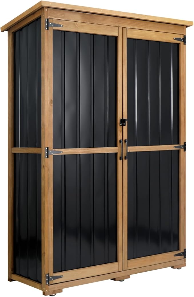 Waterproof Outdoor Storage Cabinet with Metal Top