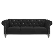 Velvet Chesterfield Sofa with Crystal Tufting