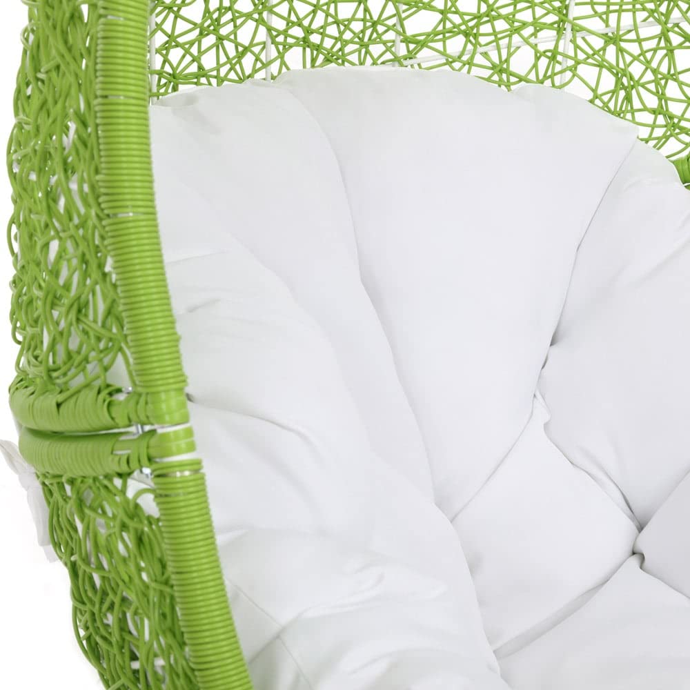 Reef Swing Chair with Stand - Lime Green Basket White Cushion