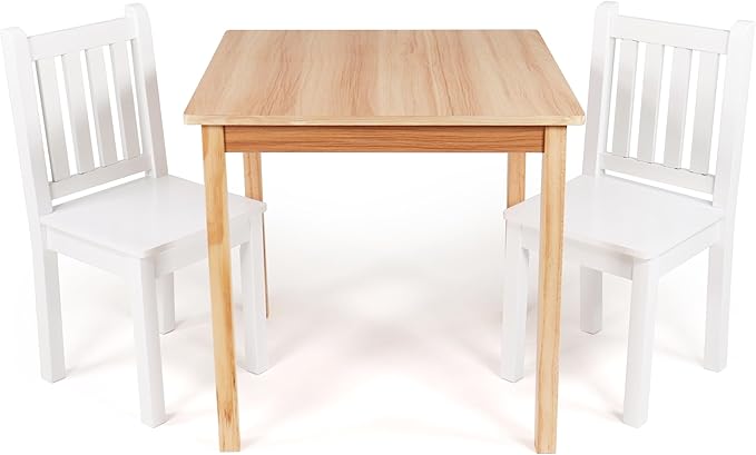 Kids Wooden Table and 2 Chairs Set Grey