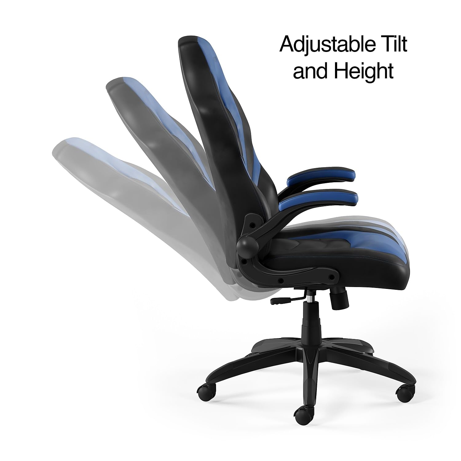 Gaming Chair Black and Blue Faux Leather