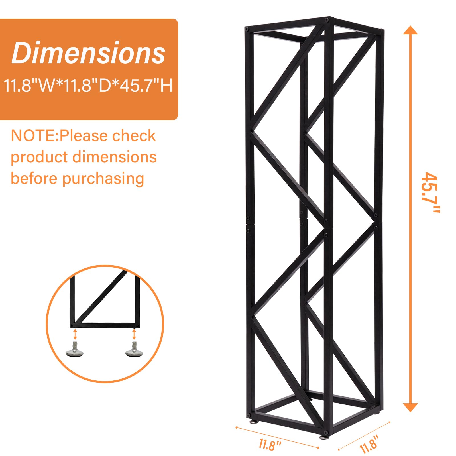 Indoor Firewood Rack with Adjustable Feet