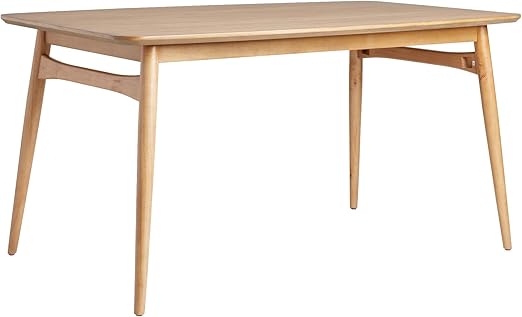 Mid-Century Modern Solid Wood Tapered-Leg Dining Table