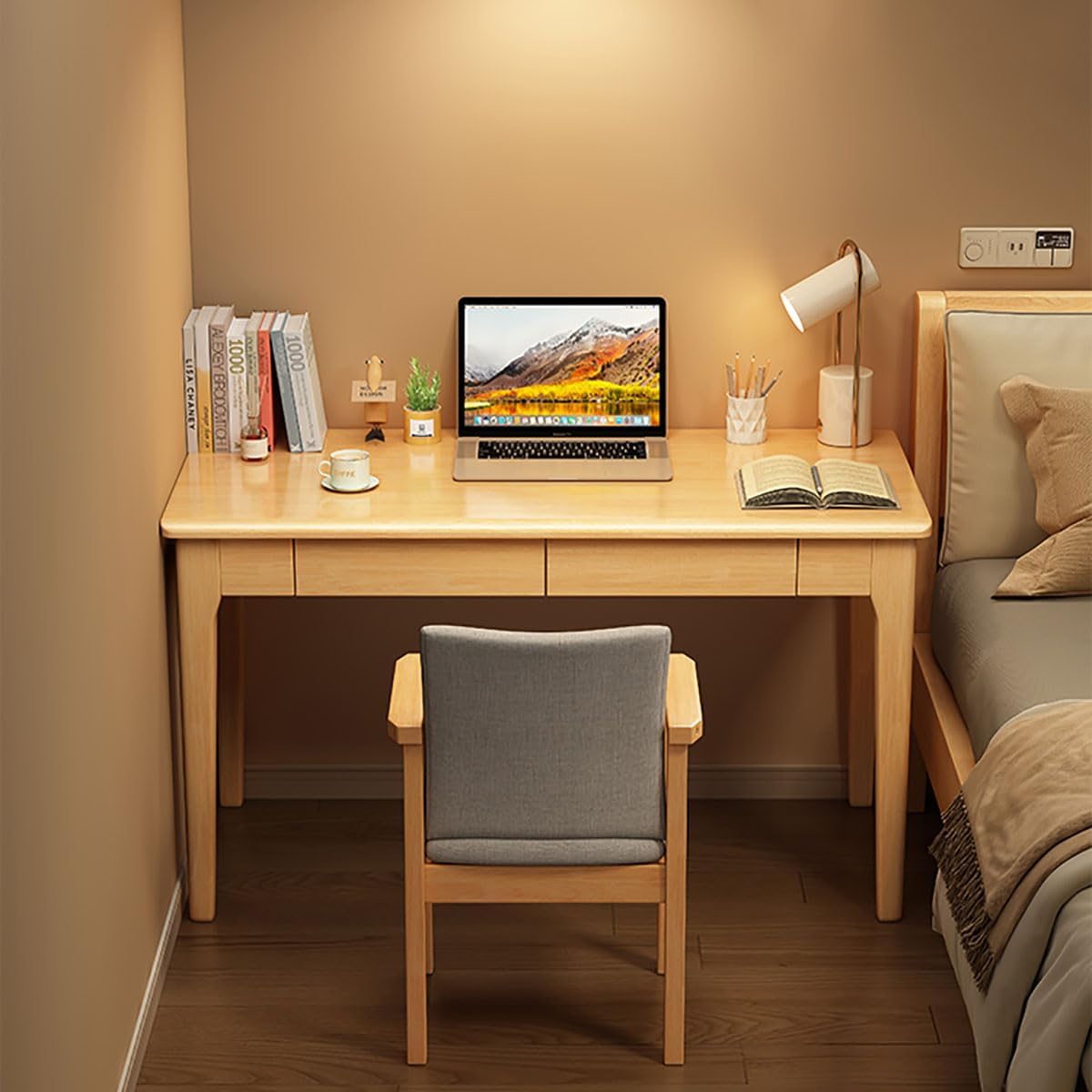 Solid Wood Desk with Drawers