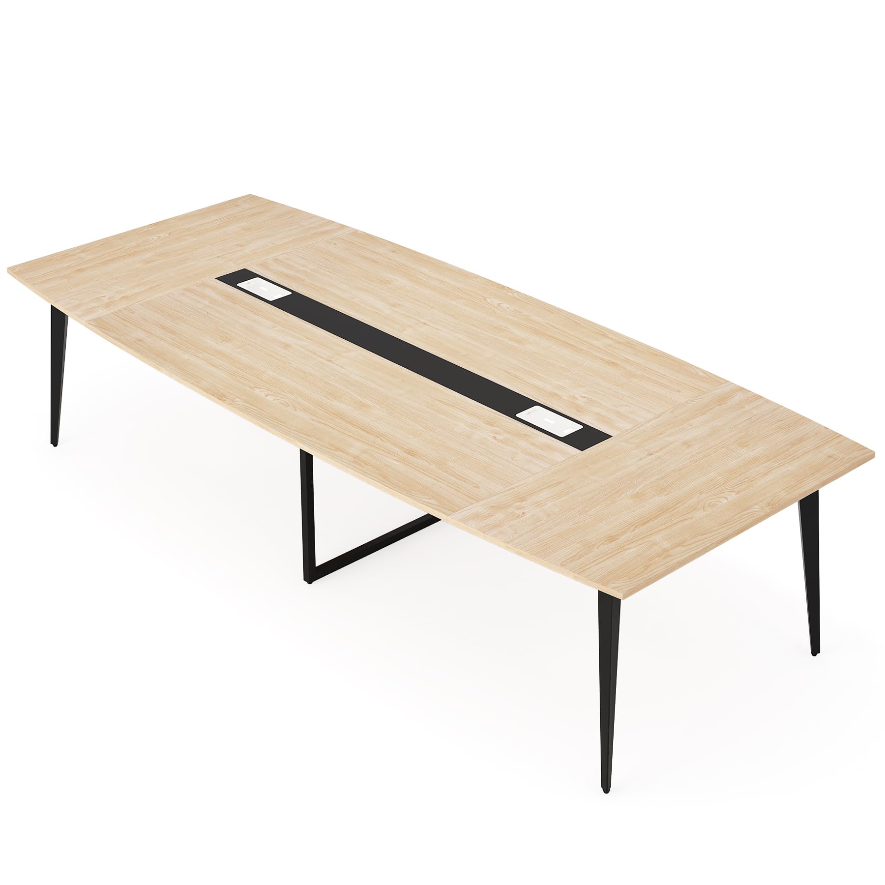 8FT Boat Shaped Conference Table with Cable Grommets
