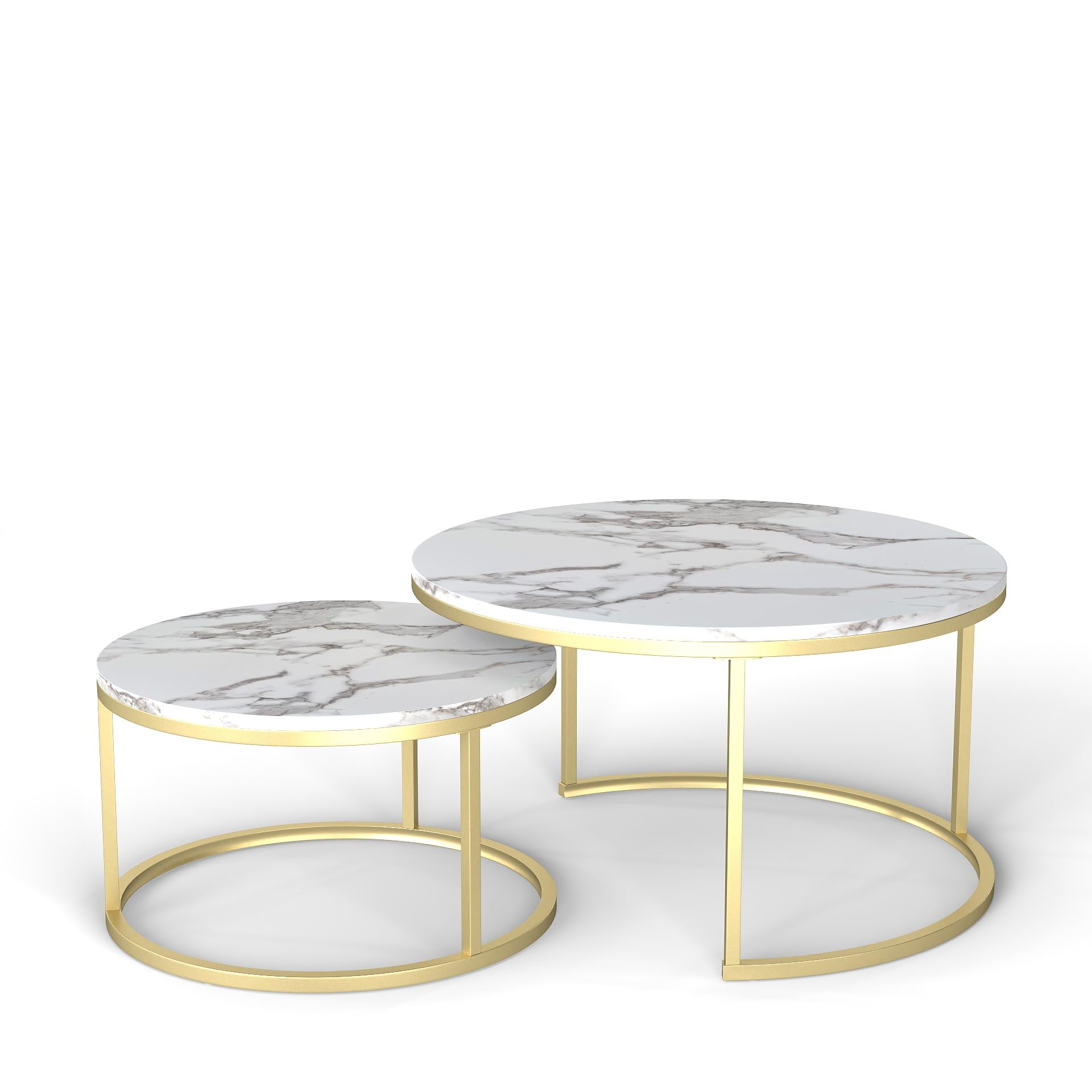 Round Nesting Coffee Table Set of 2