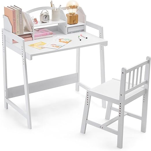 Kids Desk and Chair Set - Adjustable Height Study Desk