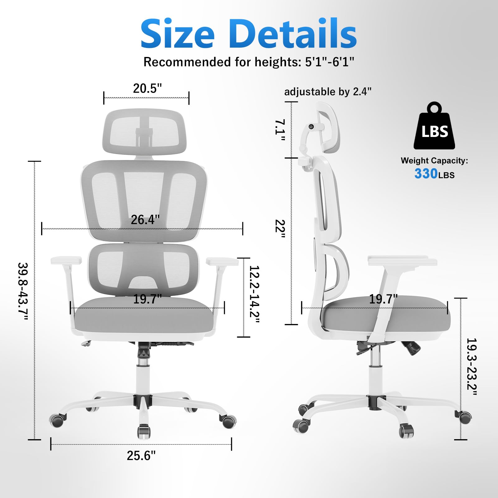 Ergonomic Mesh Office Chair with Adjustable Lumbar Support