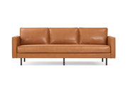 90" Italian Nappa Leather Sofa Cognac