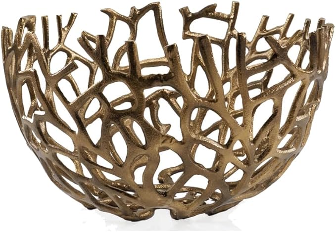 Rama Twigs Round Decorative Bowl Silver