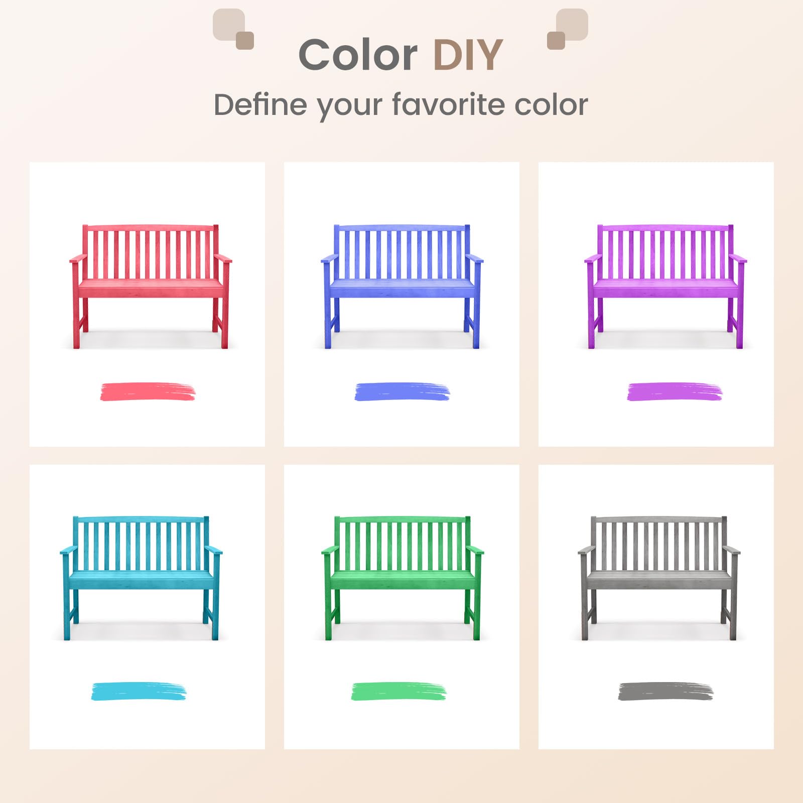 2-Person Eucalyptus Wood Patio Bench