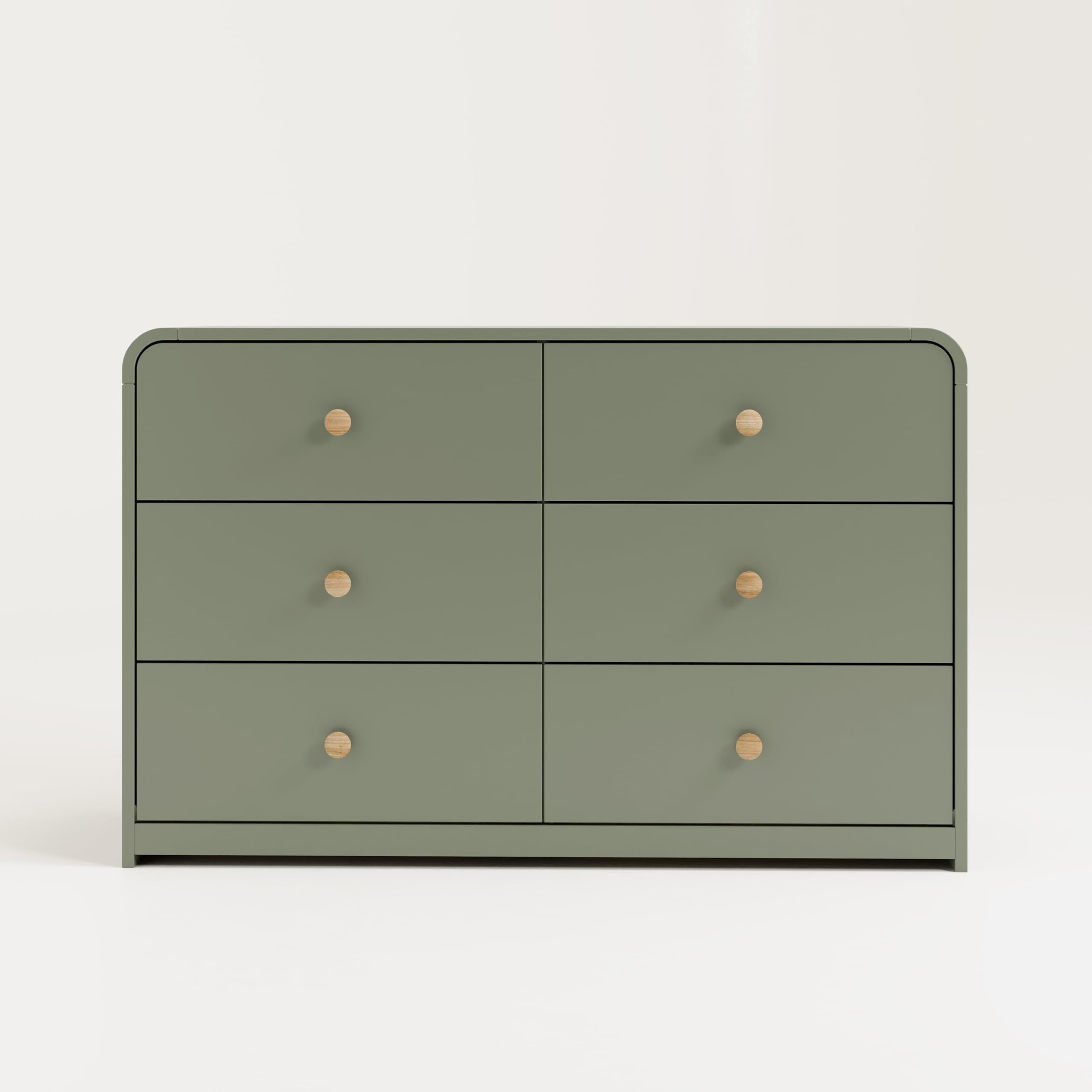 Santos 6 Drawer Dresser Olive & Natural
