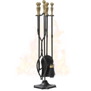 5-Piece Brass Fireplace Tool Set