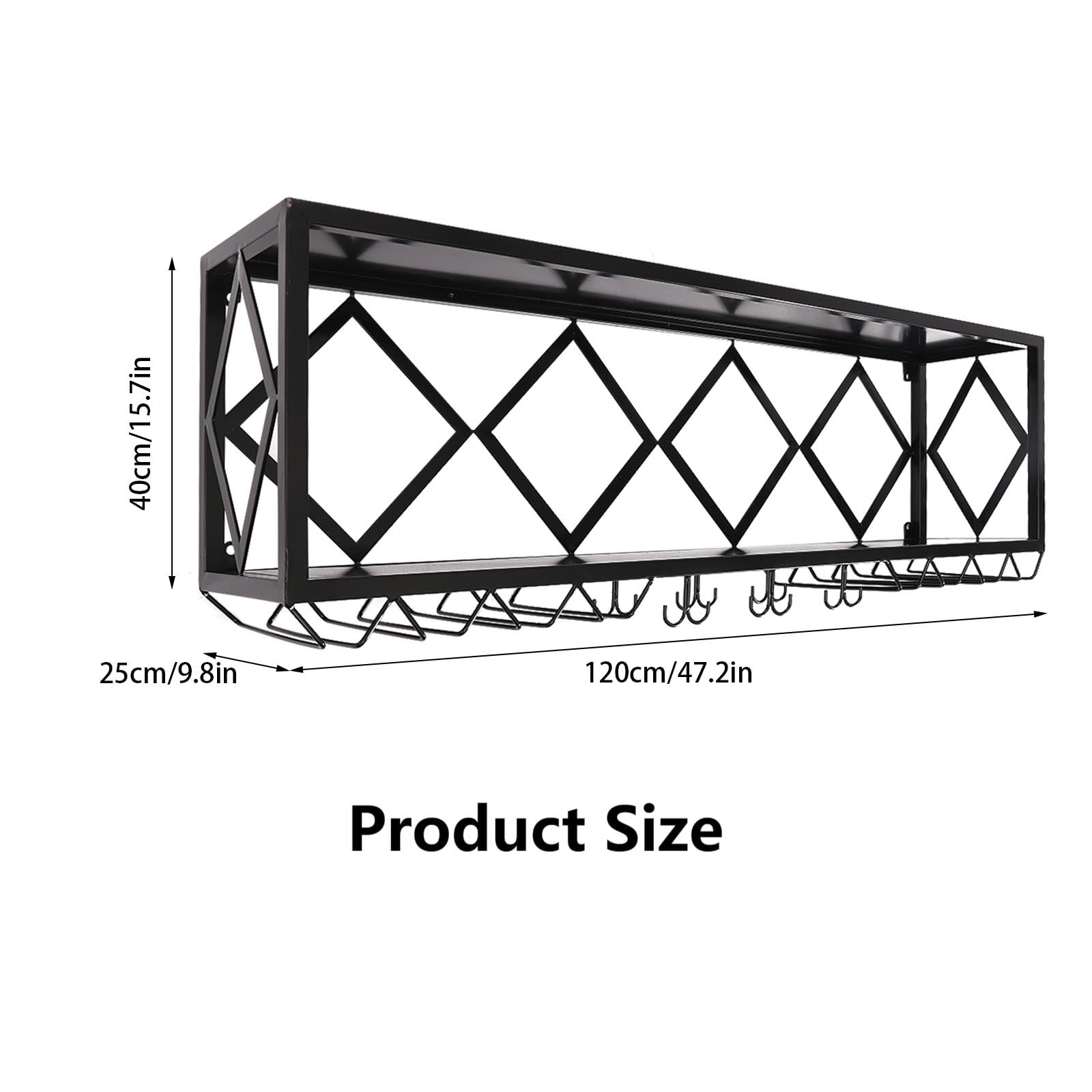 Wall Mounted Wine Rack with Glass Holder