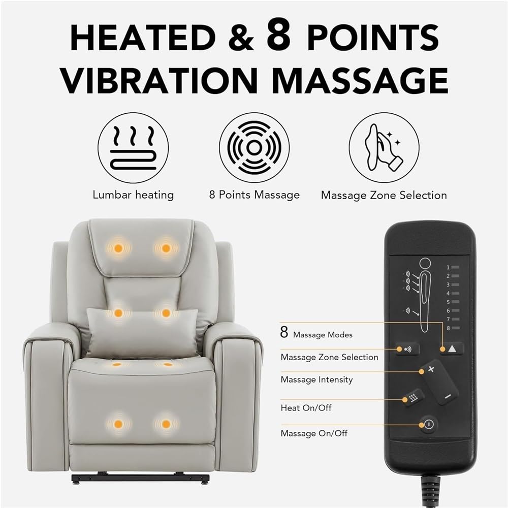 Electric Power Lift Recliner Chair with Heat and Massage