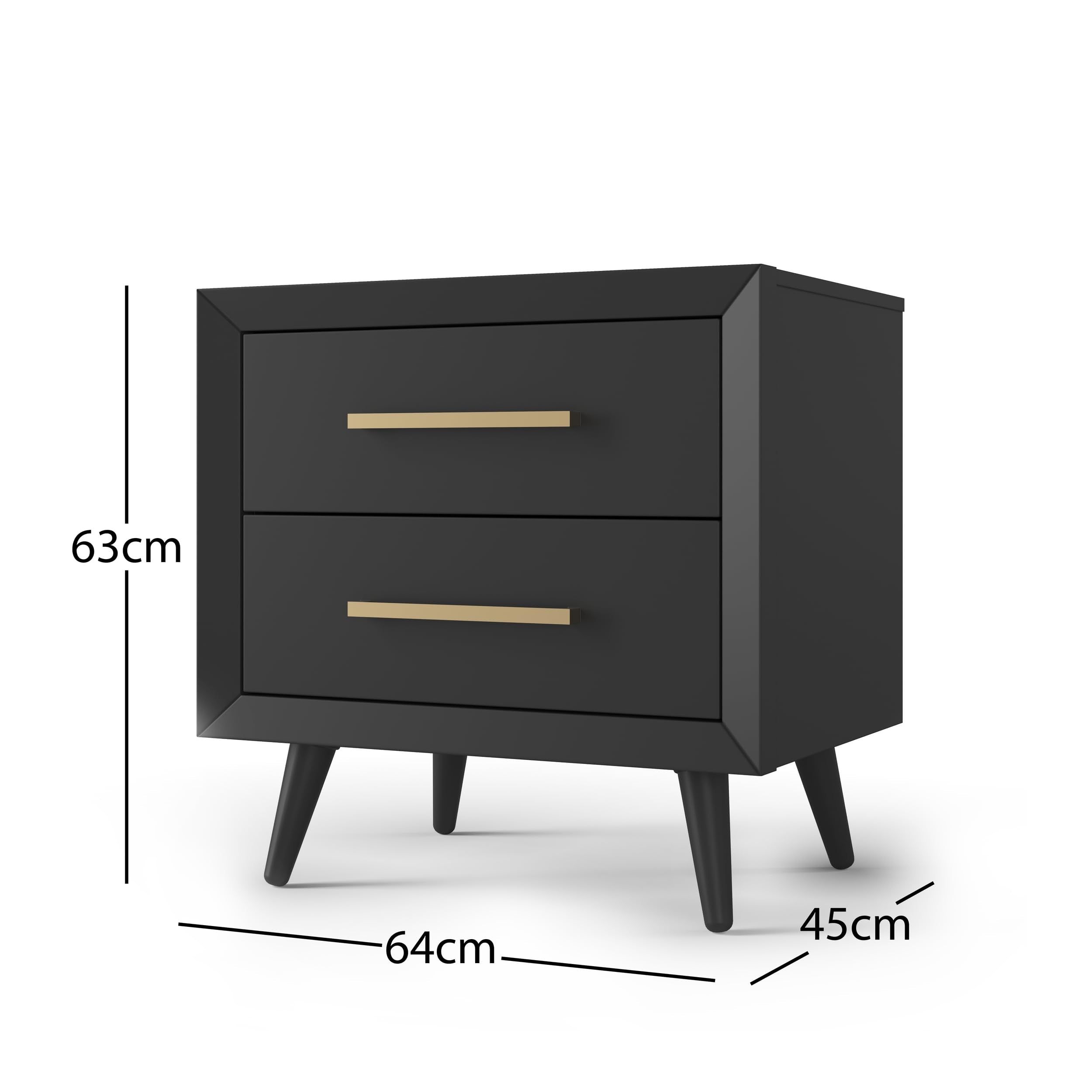 Mid-Century Modern 2-Drawer Nightstand