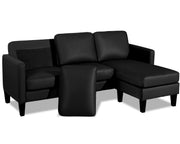 Faux Leather L-Shaped Sectional Sofa with Reversible Chaise