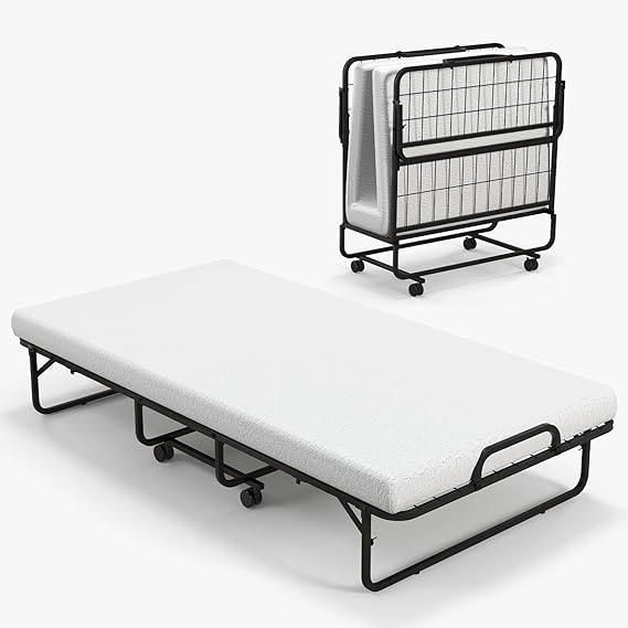 Twin Folding Bed with Memory Foam Mattress