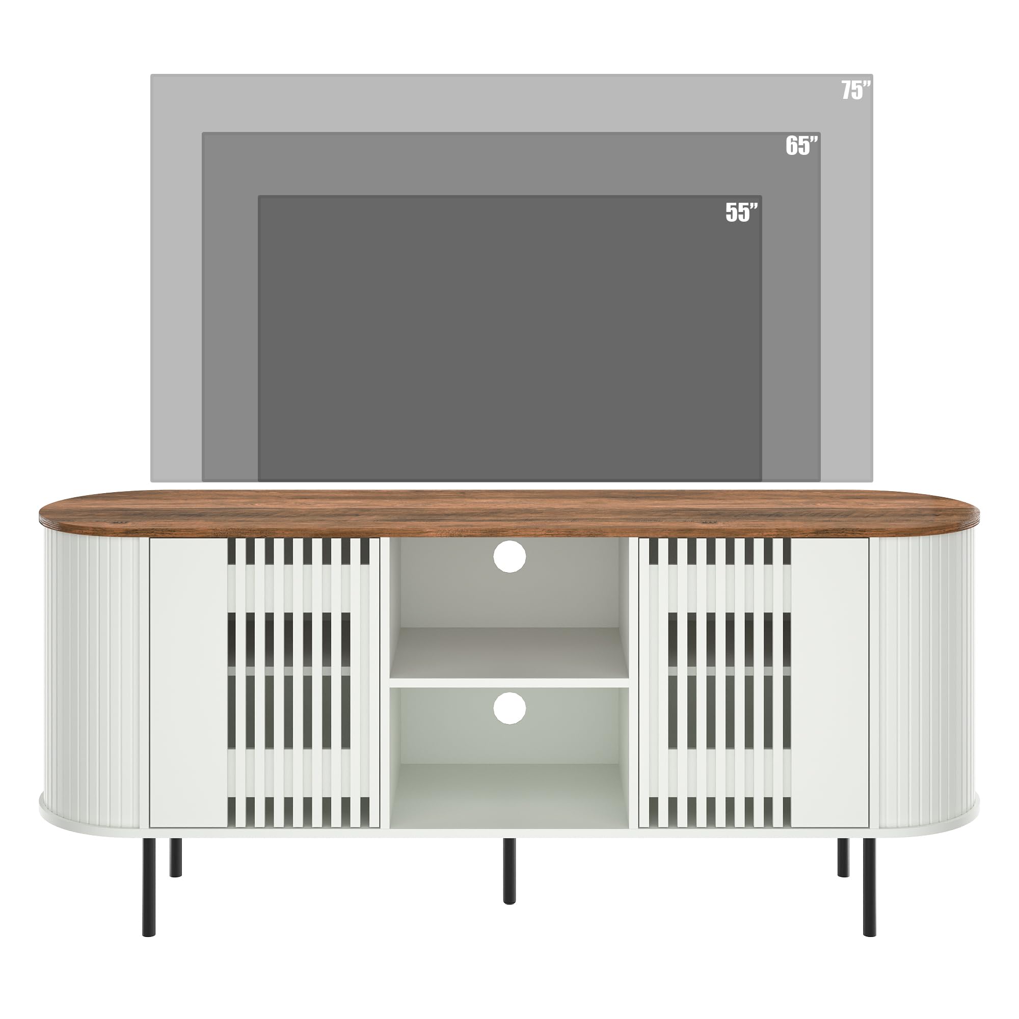 Modern TV Stand for TVs Up to 75 Inches with Adjustable Shelves