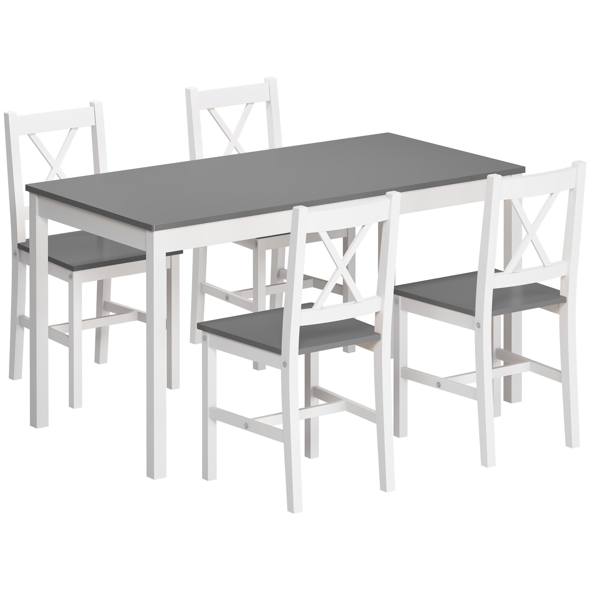 5-Piece Dining Table Set with 4 Chairs
