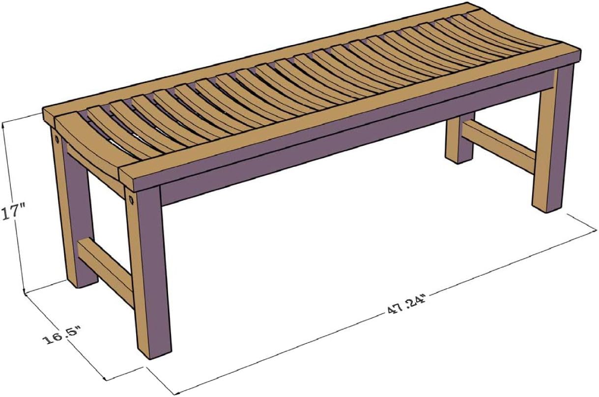 Teak Wood Shower Bench 48 Inch