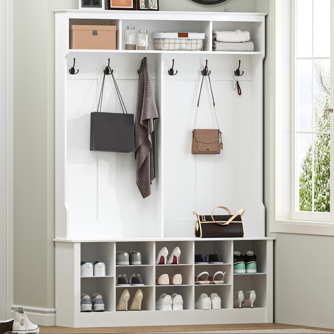Hall Tree with Bench and Shoe Storage