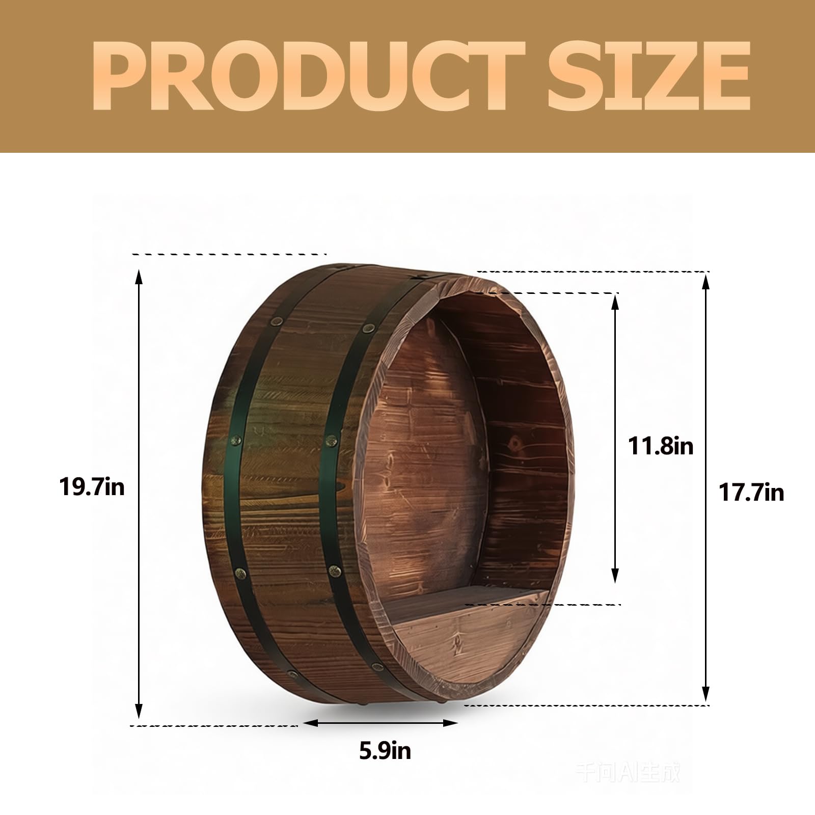 Wall Mounted Wine Rack Bourbon Barrel Style