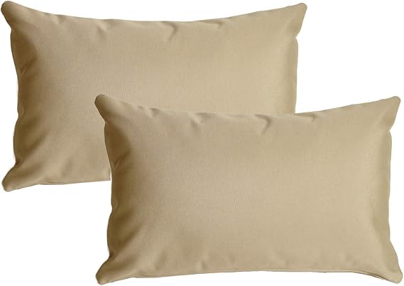 Sunbrella Indoor Outdoor Throw Pillows 12x20 Rectangular 2-Pack Black