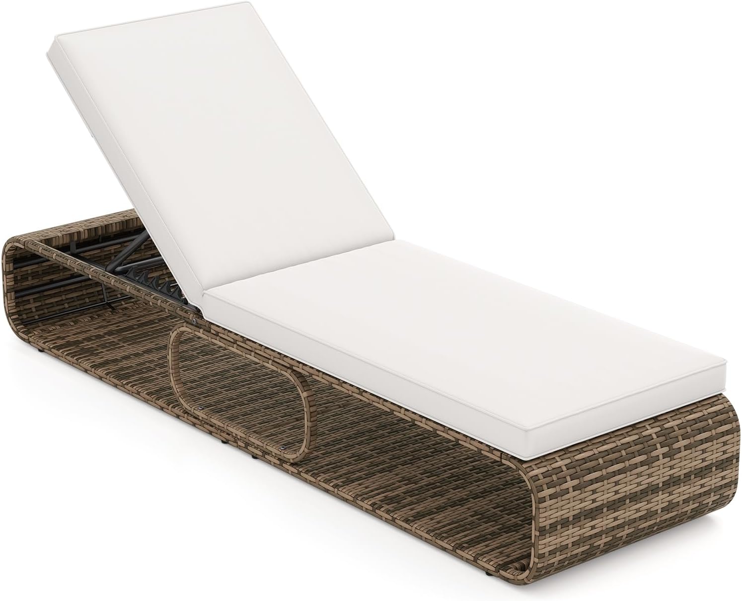 7-Position Outdoor Chaise Lounge Chair with Adjustable Backrest
