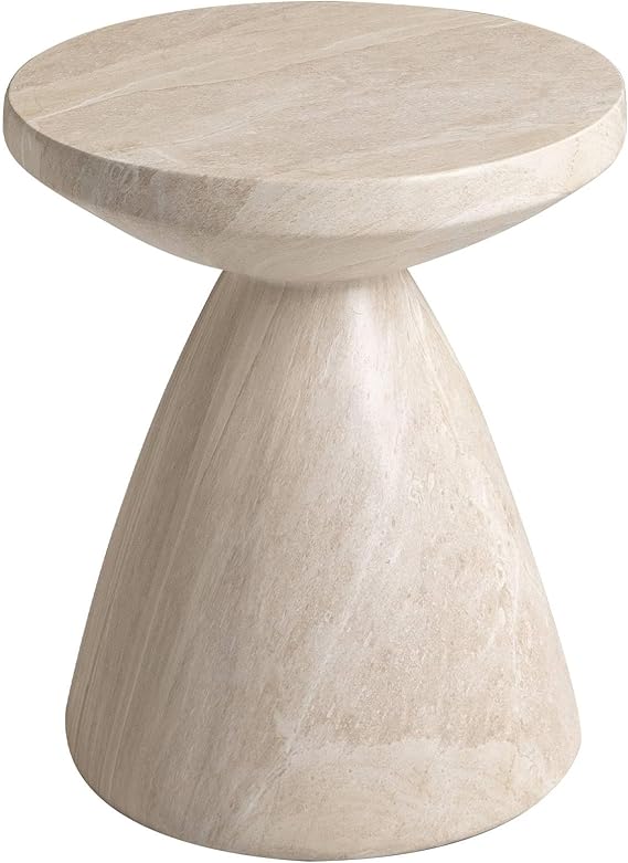Modern Side Table with Fiberstone Top 20" Round Accent Table